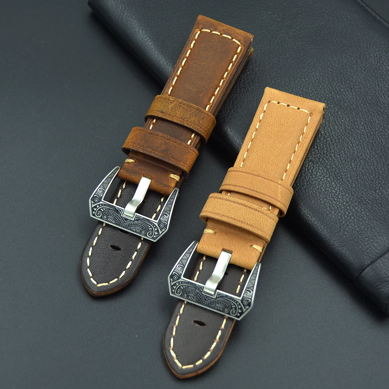 22mm 24mm Handmade Retro Genuine Leather Watch Band brown Strap for PAM Watch With Pattern tainless steel Upscale special Buckle
22mm 24mm Handmade Retro Genuine Leather Watch Band brown Strap for PAM Watch With Pattern tainless steel Upscale special Buckle