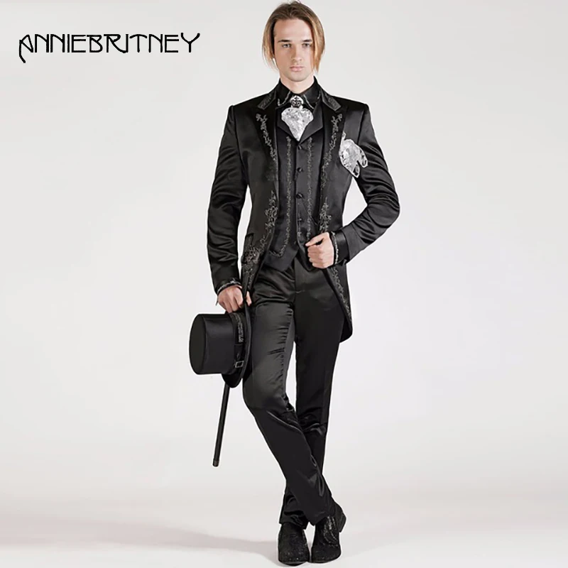 2018 Black Vintage Tailcoat Elegant Man Suits Italian Suits Retro Pattern Tuxedo 3 Pieces Handsome Men Blazer Jacket+Pants+Vest
2018 Black Vintage Tailcoat Elegant Man Suits Italian Suits Retro Pattern Tuxedo 3 Pieces Handsome Men Blazer Jacket+Pants+Vest