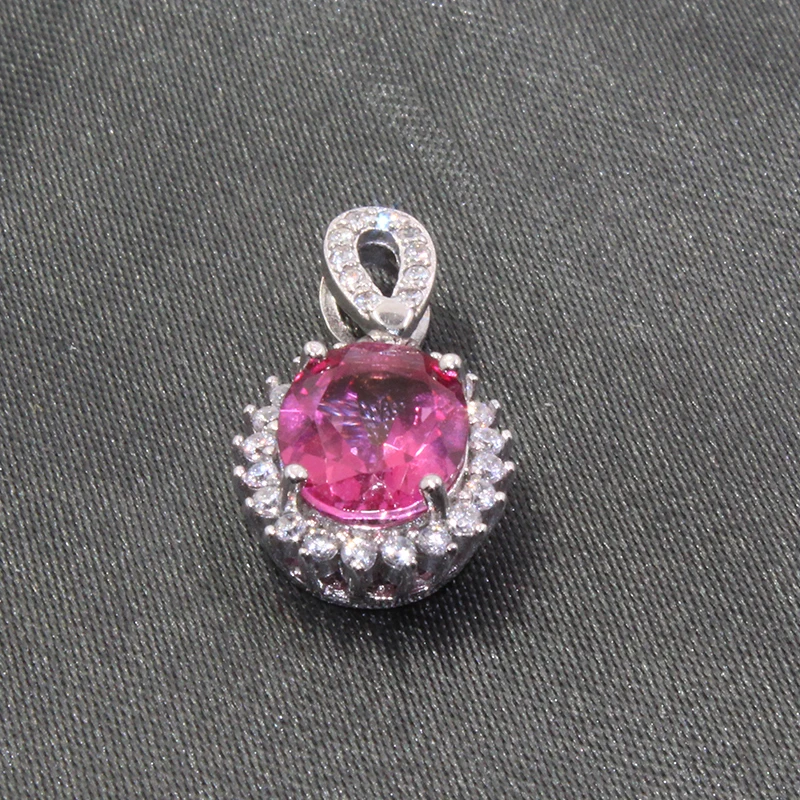 CoLife Jewelry Classic Topaz Pendant for Party 7mm*9mm VVS Grade Pink Silver Solid 925 | Украшения и аксессуары