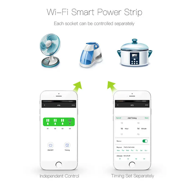 Swb1 2000 Вт Wifi розетка умная полоса питания интеллектуальная 4 порта вилка