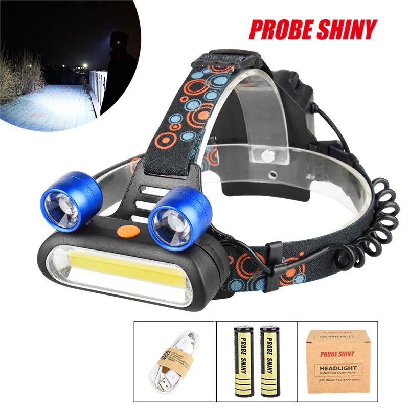 2018 Новый 15000LM 2x XM L T6 LED + COB Перезаряжаемый 18650 налобный фонарь комплект|2x xm-l t6|xm-l t6