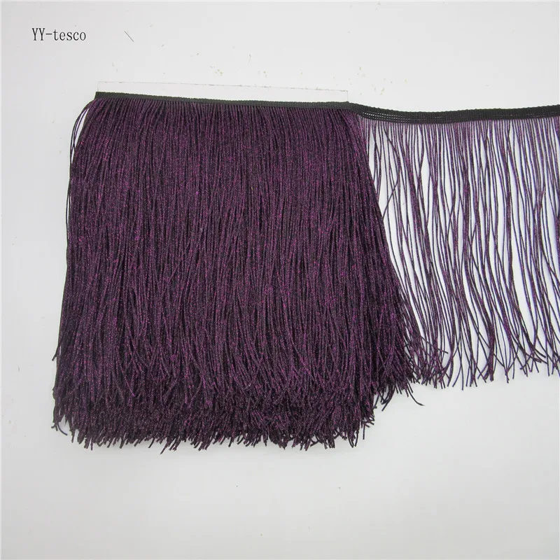 

YY-tesco 10Meter 20CM Long Lace Fringe Tassel Trim Rose Fringe Trimming Polyester Sew Latin Dress Stage Garment Accessories