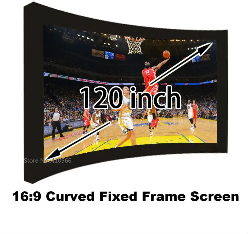 120 Inch HD Curved Fixed Frame Projection Screen Film 16:9 Best For 3D Home Cinema Projector Screens Fabric With Black Velevt
120 Inch HD Curved Fixed Frame Projection Screen Film 16:9 Best For 3D Home Cinema Projector Screens Fabric With Black Velevt
