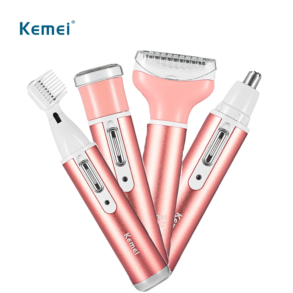Kemei KM 6637 многофункциональная 4 в 1 перезаряжаемая Женская бритва для тела борода