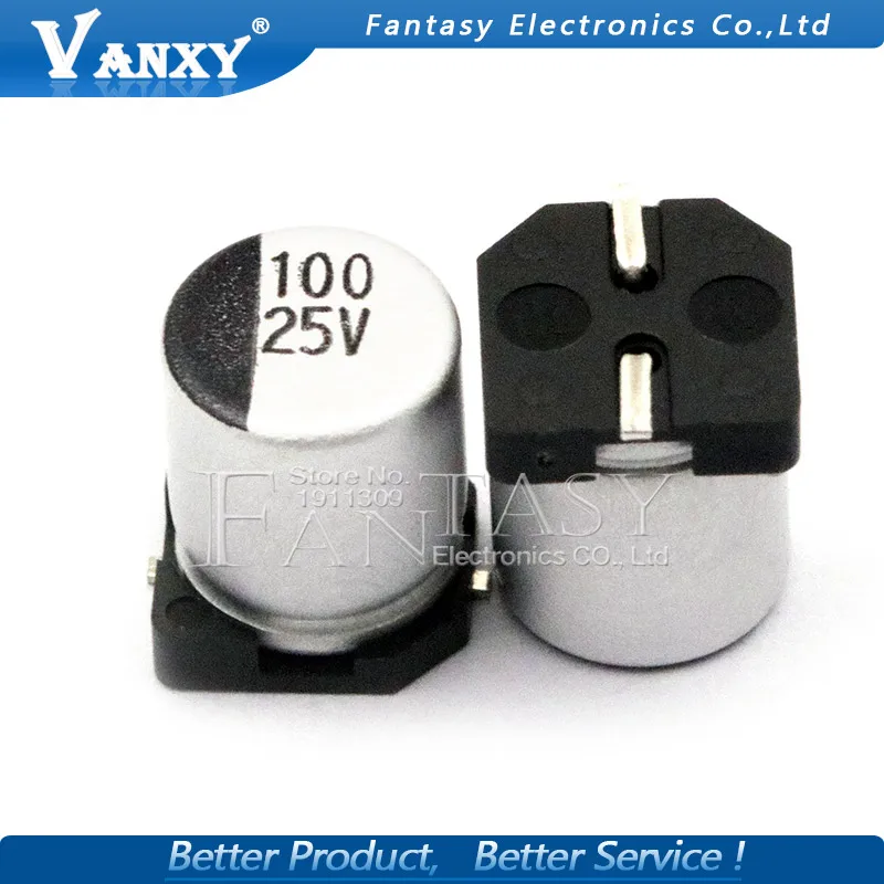 10PCS Electrolytic capacitor 25V100UF 6.3*7.7mm SMD aluminum electrolytic capacitor 100uf 25v
10PCS Electrolytic capacitor 25V100UF 6.3*7.7mm SMD aluminum electrolytic capacitor 100uf 25v
