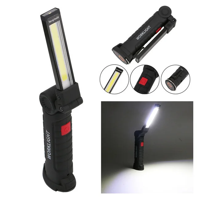 Portable COB LED Foldable WorkLights Flashlight Rechargeable Magnetic Inspection Lamp Torch Built in Battery USB Charging Port
Portable COB LED Foldable WorkLights Flashlight Rechargeable Magnetic Inspection Lamp Torch Built in Battery USB Charging Port