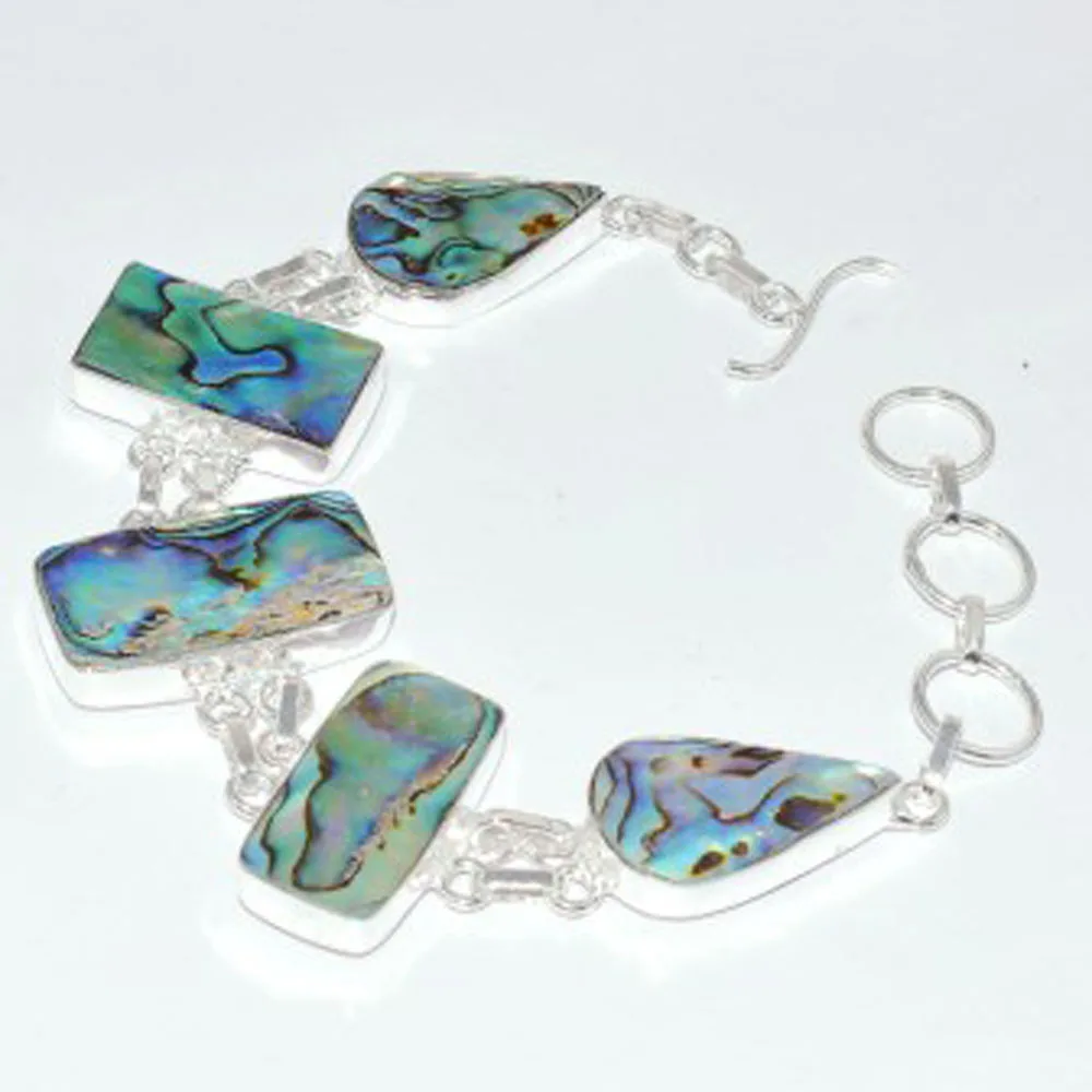 Abalone SHell Bracelet Silver Overlay over Copper, 23.3cm , B3340
Abalone SHell Bracelet Silver Overlay over Copper, 23.3cm , B3340