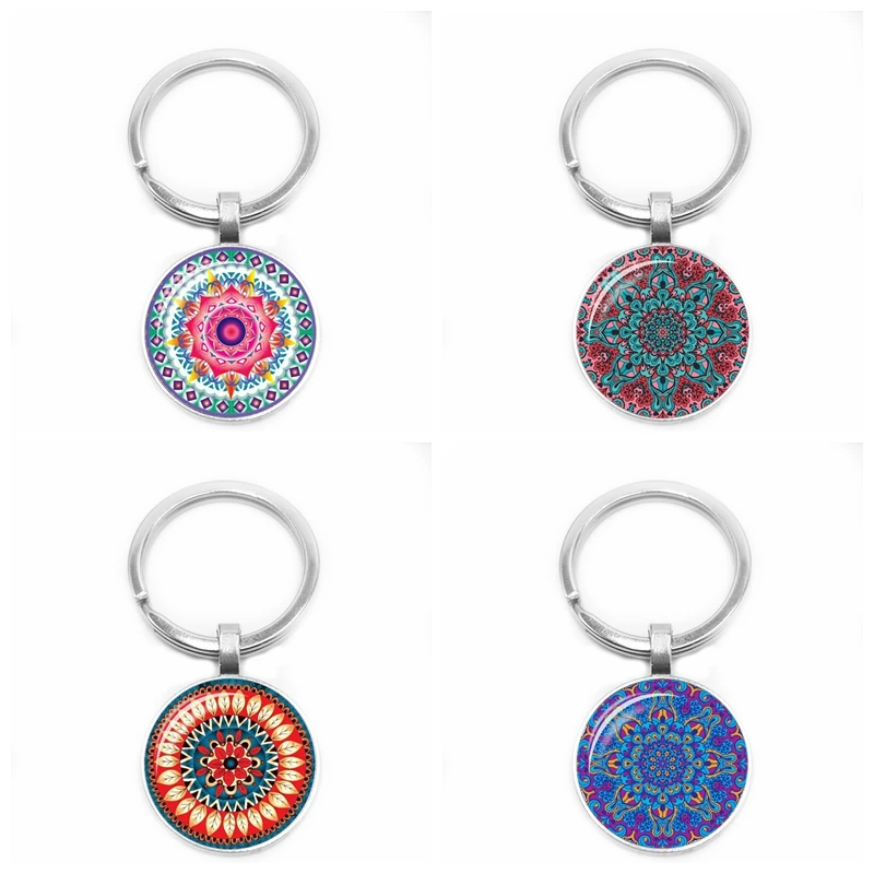 Heat! 2019 Ethnic Wind Mandala Kaleidoscope Pendant Key Chain Glass Convex Round Silver Key Ring Pendant Men and Women Models
Heat! 2019 Ethnic Wind Mandala Kaleidoscope Pendant Key Chain Glass Convex Round Silver Key Ring Pendant Men and Women Models