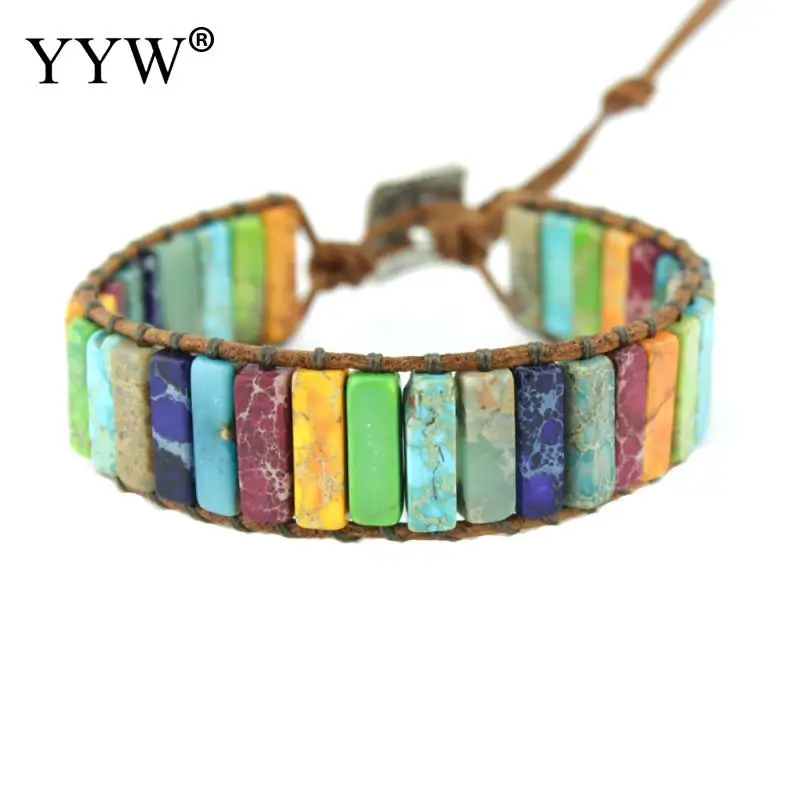 Natural Stone Handmade Multi Color Chakra Bracelet Tube Beads Leather Wrap Bracelet Reiki Boho Couples Bracelets Creative Gifts
Natural Stone Handmade Multi Color Chakra Bracelet Tube Beads Leather Wrap Bracelet Reiki Boho Couples Bracelets Creative Gifts