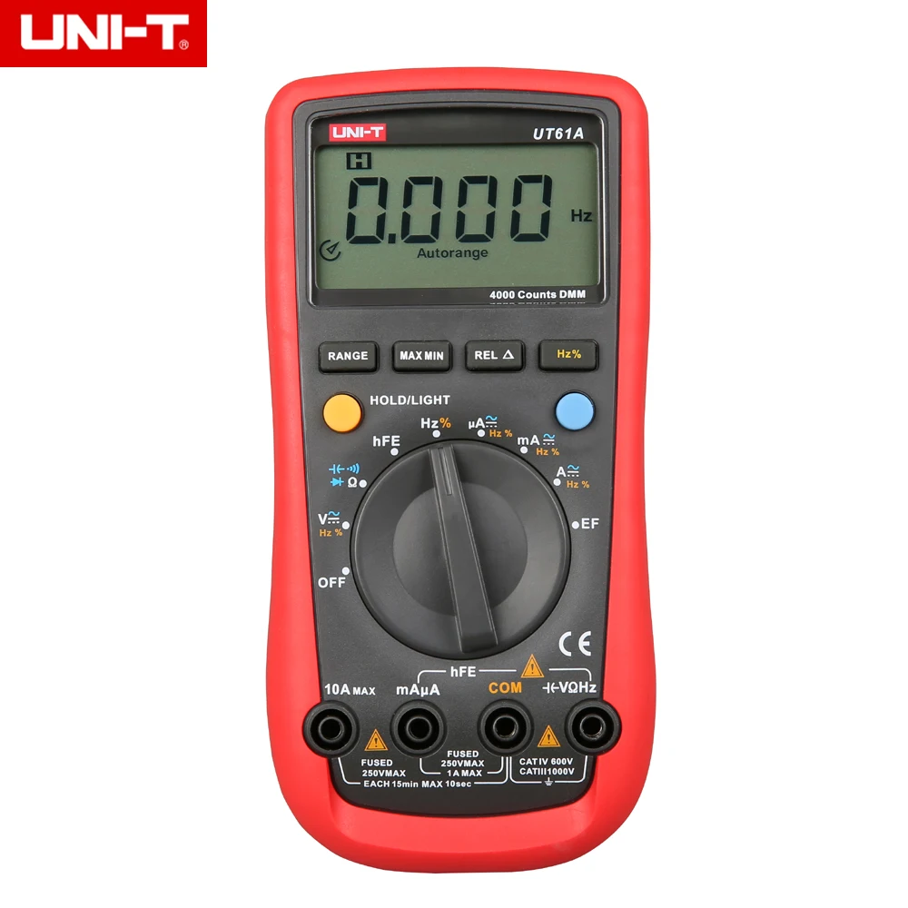 Digital Multimeter UNI-T UT61A/B/C/D/E High Reliability Professional Electrical Handheld Tester CD Backlight
Digital Multimeter UNI-T UT61A/B/C/D/E High Reliability Professional Electrical Handheld Tester CD Backlight