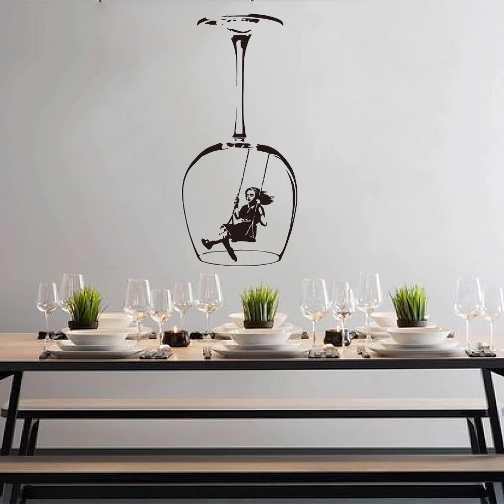 Banksy Swinging Girl Wine Glass Wall Sticker Kitchen Dining Room Graffitti Street Culture Banksy Wall Decal Cooking Vinyl Decor
Banksy Swinging Girl Wine Glass Wall Sticker Kitchen Dining Room Graffitti Street Culture Banksy Wall Decal Cooking Vinyl Decor