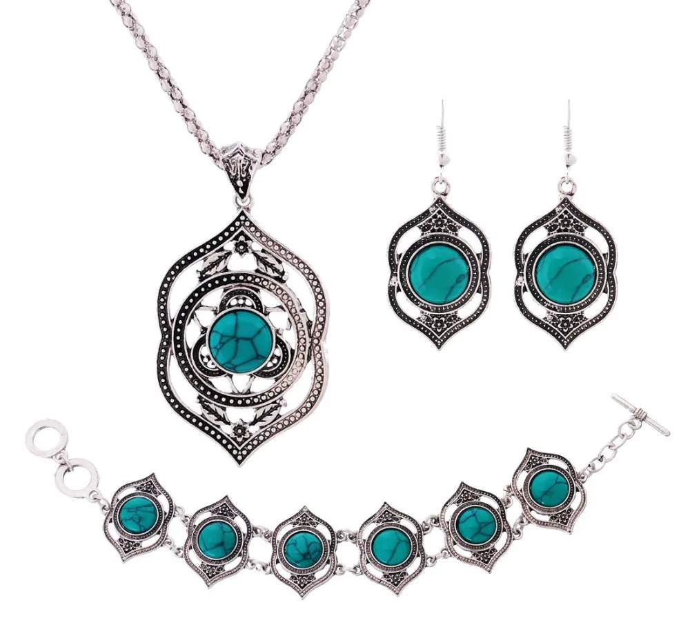 Hot Sale Copper Antique Silver Plated Necklace And Earring and Bracelet Set for Women Extravagant Jewelry Set for Girl
Hot Sale Copper Antique Silver Plated Necklace And Earring and Bracelet Set for Women Extravagant Jewelry Set for Girl
