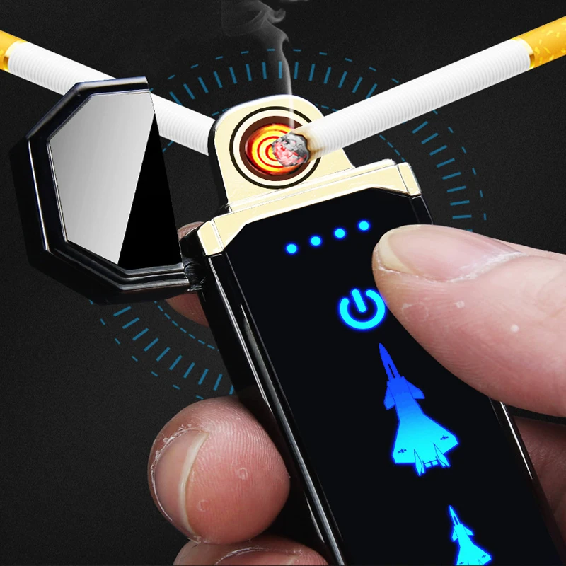 Ветрозащитная ультратонкая Зажигалка Usb Аккумуляторная с сенсорным экраном