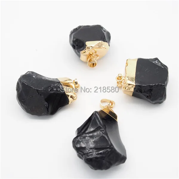 P15042302 Tourmaline Charm Pendant ,Raw Black Tourmaline Nugget with Gold Electroplated Cap
P15042302 Tourmaline Charm Pendant ,Raw Black Tourmaline Nugget with Gold Electroplated Cap