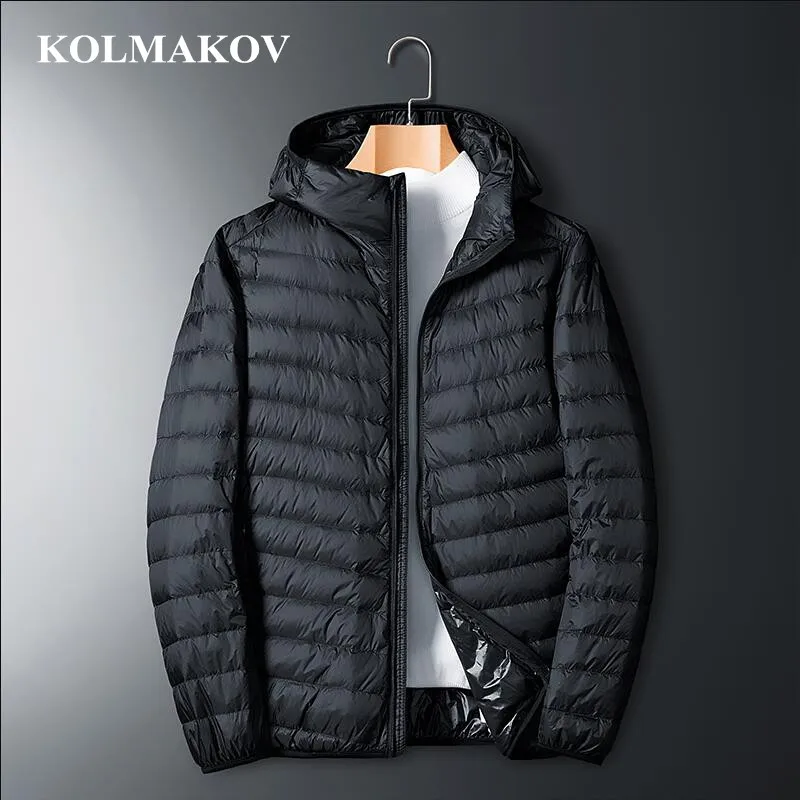 Мужская пуховая куртка KOLMAKOV, однотонная водонепроницаемая верхняя одежда на утином пуху, с капюшоном, для зимы
Мужская пуховая куртка KOLMAKOV, однотонная водонепроницаемая верхняя одежда на утином пуху, с капюшоном, для зимы