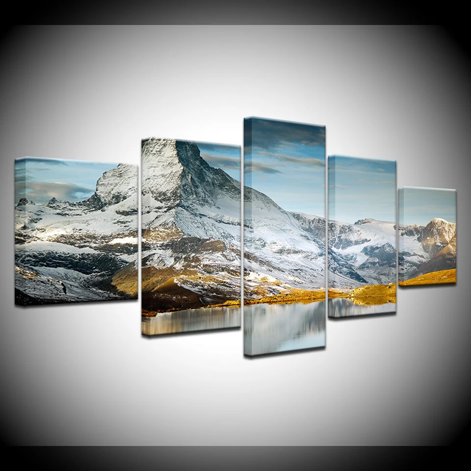 Home Decor Canvas Paintings Wall Art 5 Pieces Snow Mountains Lake Natural Landscape Pictures HD Prints Posters For Living Room
Home Decor Canvas Paintings Wall Art 5 Pieces Snow Mountains Lake Natural Landscape Pictures HD Prints Posters For Living Room