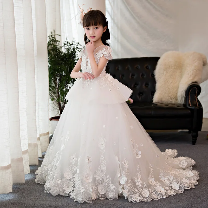 First Holy Communion Dress Long Trailing Flower Girl Dresses Wedding Floral Beading Party Gowns Layered Ball Gown Princess Dress
First Holy Communion Dress Long Trailing Flower Girl Dresses Wedding Floral Beading Party Gowns Layered Ball Gown Princess Dress