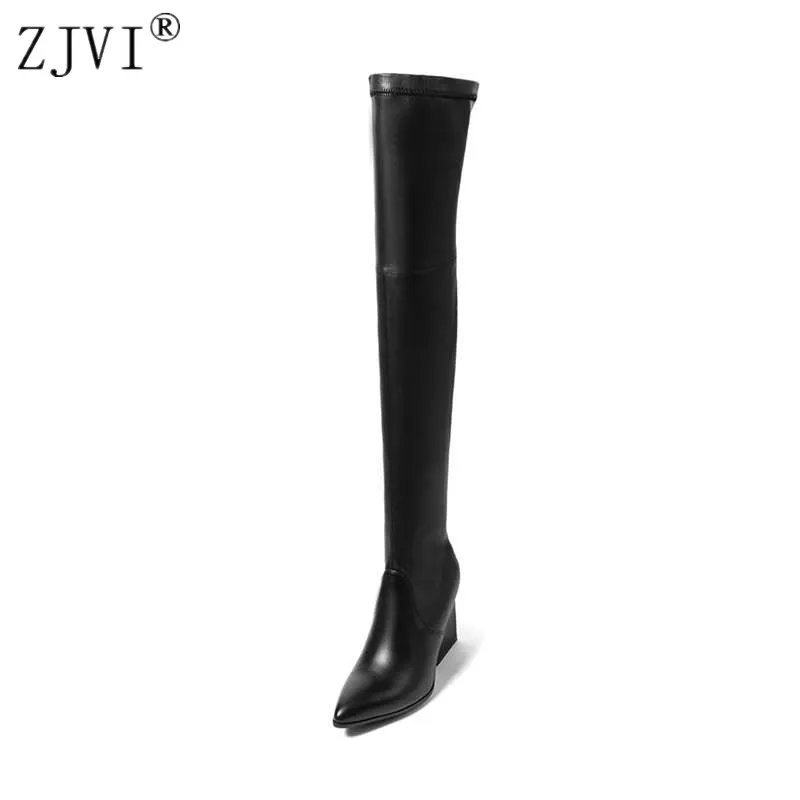 ZJVI Women Suede Stretch High Heels Over The Knee Boots Woman Genuine Leather Thigh High Boots 2022 Pointed Toe Winter Shoes
ZJVI Women Suede Stretch High Heels Over The Knee Boots Woman Genuine Leather Thigh High Boots 2022 Pointed Toe Winter Shoes
