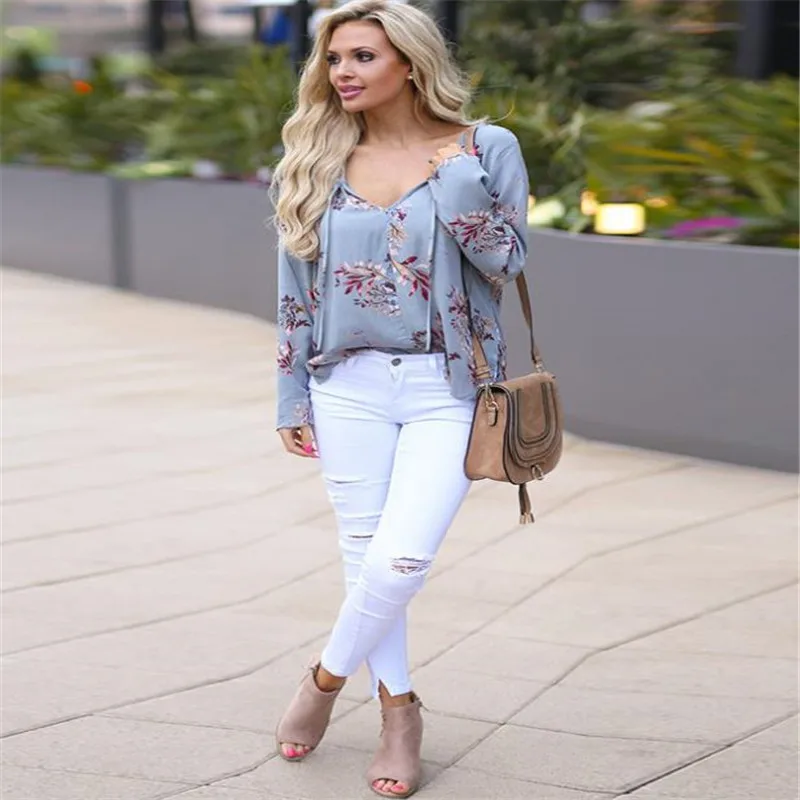 2019 new V-neck Long Women Collar Women Casual Autumn Flying Spring Autumn Print Floral Fashion Blouses Chiffon looseTops HC046
2019 new V-neck Long Women Collar Women Casual Autumn Flying Spring Autumn Print Floral Fashion Blouses Chiffon looseTops HC046