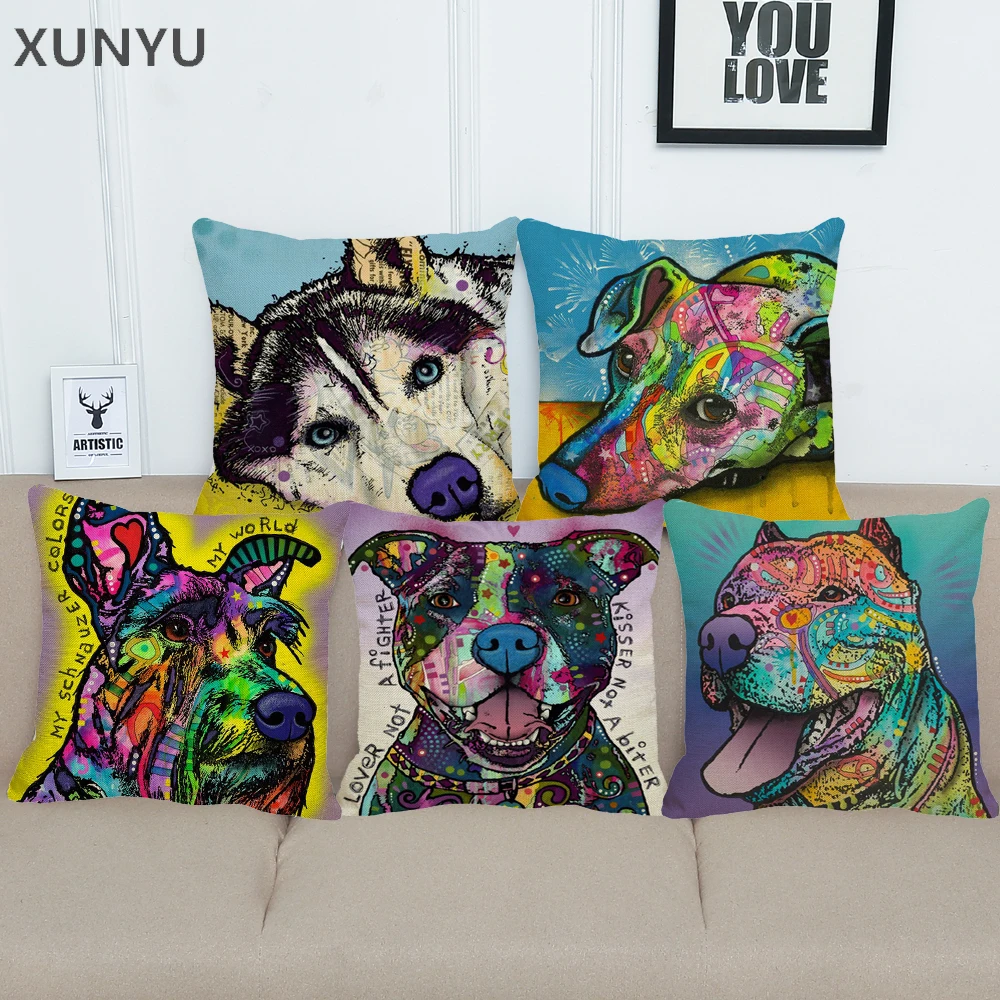 XUNYU Colorful Dog Pillowcase Home Sofa Square Pillow Cover Cute Animal Pattern Decorative Cushion Cover 45X45cm AC016
XUNYU Colorful Dog Pillowcase Home Sofa Square Pillow Cover Cute Animal Pattern Decorative Cushion Cover 45X45cm AC016