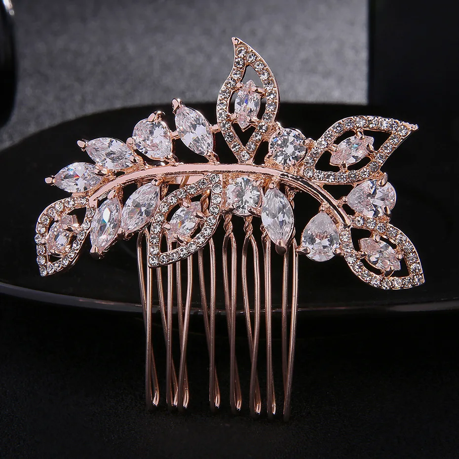 Gorgeous Art Deco Rose Gold Cubic Zicron Flowers Wedding Hair Combs Bridal Headpieces Hair Accessories Floral Hair Pins
Gorgeous Art Deco Rose Gold Cubic Zicron Flowers Wedding Hair Combs Bridal Headpieces Hair Accessories Floral Hair Pins