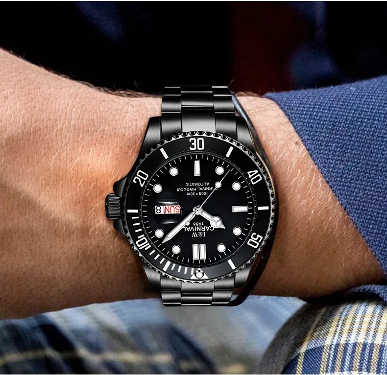 Sports Men's Automatic Luminous Watch Top Luxury Brand Fashion Green Dial Men's Business Mechanical Wrist Watches Montre Homme
Sports Men's Automatic Luminous Watch Top Luxury Brand Fashion Green Dial Men's Business Mechanical Wrist Watches Montre Homme