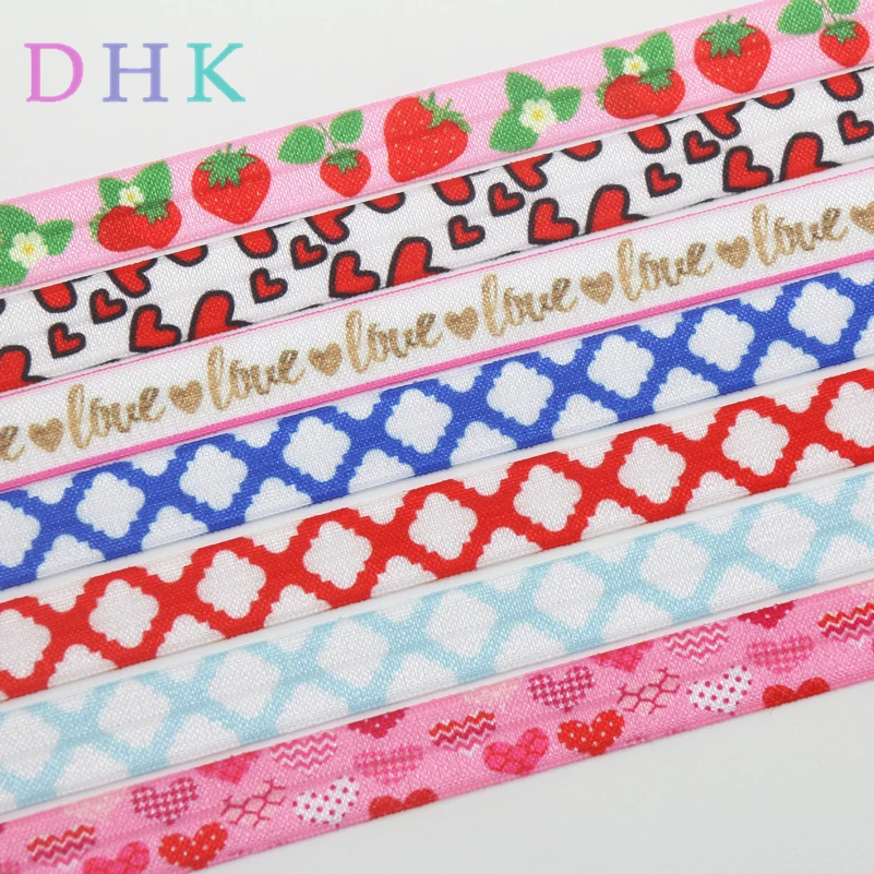 DHK 5/8'' 50yards love valentine heart quaterfoi printed Fold Elastic FOE stretch ribbon headwear headband DIY OEM S1064
DHK 5/8'' 50yards love valentine heart quaterfoi printed Fold Elastic FOE stretch ribbon headwear headband DIY OEM S1064