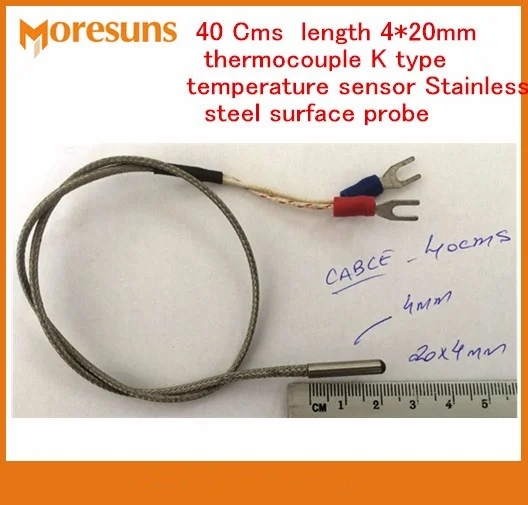 Fast Free ship 10pcs/lot 40 Cms length 4*20mm thermocouple K type temperature sensor Stainless steel surface probe
Fast Free ship 10pcs/lot 40 Cms length 4*20mm thermocouple K type temperature sensor Stainless steel surface probe