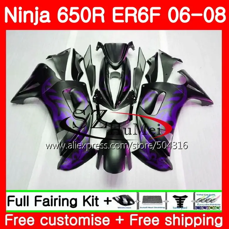 Body For KAWASAKI NINJA 650R ER6 F 650 ER-6F 06-08 4SH15 Ninja650R ER6F 06 07 08 ER Purple flames 6F 2006 2007 2008 Fairing Kit
Body For KAWASAKI NINJA 650R ER6 F 650 ER-6F 06-08 4SH15 Ninja650R ER6F 06 07 08 ER Purple flames 6F 2006 2007 2008 Fairing Kit