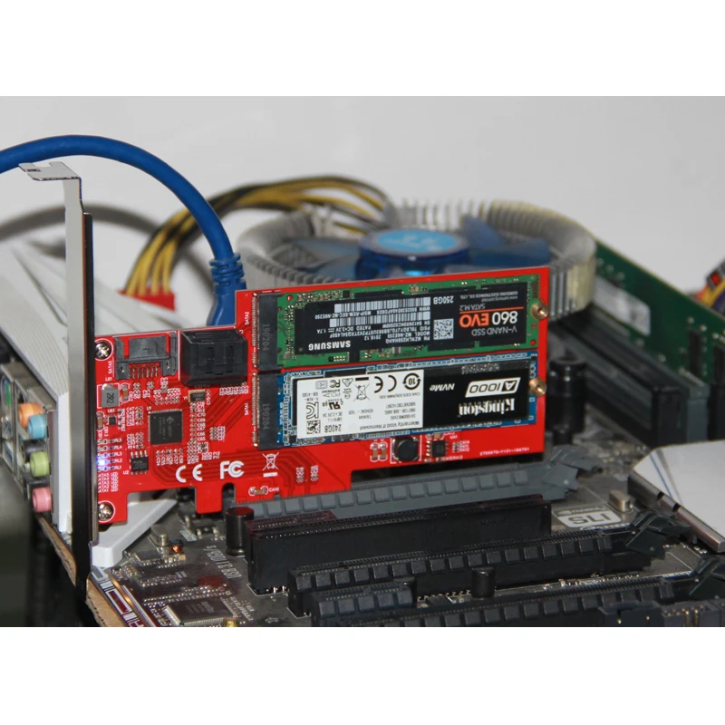M2 SATA Raid Controller Card PCI Express X4 to 2Port SATA 3.0 6Gbps + 2Port M.2 NGFF SSD B Key Support RAID0 RAID1 AHCI Mode NEW
M2 SATA Raid Controller Card PCI Express X4 to 2Port SATA 3.0 6Gbps + 2Port M.2 NGFF SSD B Key Support RAID0 RAID1 AHCI Mode NEW