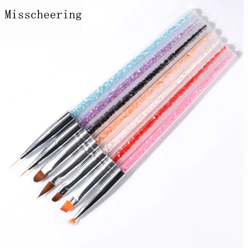 7 pcs/set Crystal Handle Nail Art Brush Painting Pen Nylon Hair Gradient UV Gel 3D Carving Drawing Brushes Kits Manicure Tools
7 pcs/set Crystal Handle Nail Art Brush Painting Pen Nylon Hair Gradient UV Gel 3D Carving Drawing Brushes Kits Manicure Tools