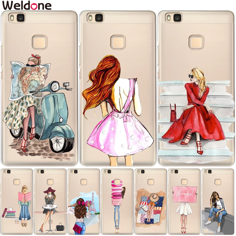Новое поступление Модный чехол Weldone для девушек Huawei Nova 2 plus Mate 9 10 Lite Pro Y5 2017 Y6 II Y7