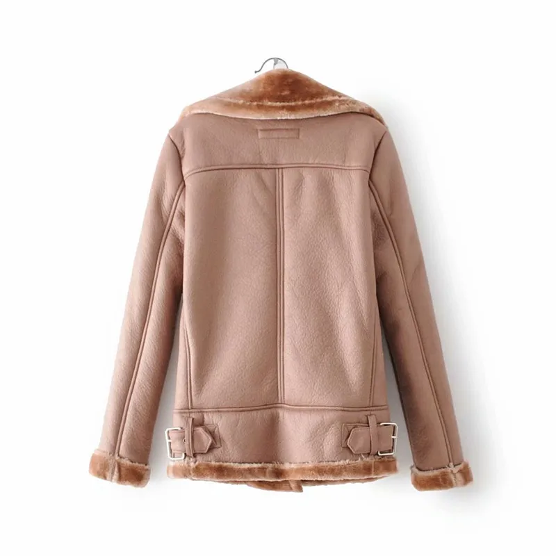 Chamois Suede Coat Women Winter Flocking Thicken Fluff fur Woat Female Warm Tops Short Jacket Double-faced Fur Outerwear H639
Chamois Suede Coat Women Winter Flocking Thicken Fluff fur Woat Female Warm Tops Short Jacket Double-faced Fur Outerwear H639