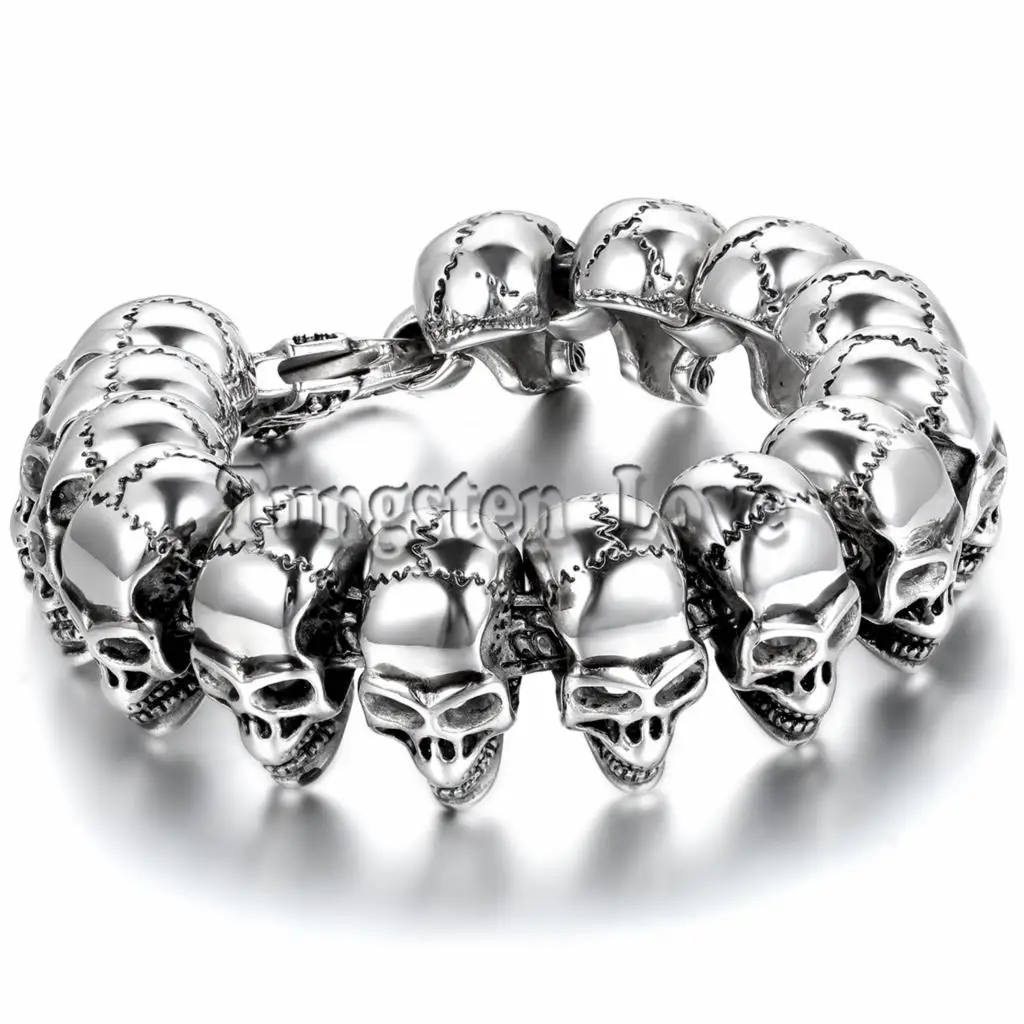 21.5cm Punk Large Gothic Skull Biker Stainless Steel Bracelet mens bracelets 2020 New arrived pulseira masculina Silver Color
21.5cm Punk Large Gothic Skull Biker Stainless Steel Bracelet mens bracelets 2020 New arrived pulseira masculina Silver Color