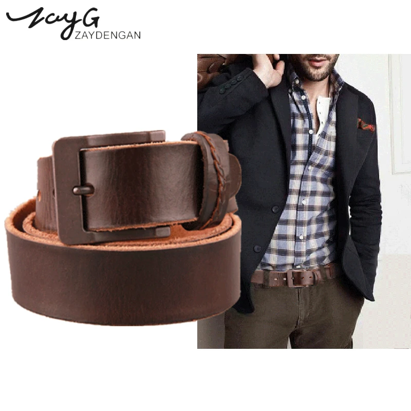ZAYG New men belt genuine leather casual vintage belts pin buckle full grain cow leather Male belt Luxury straps girdle men gift
ZAYG New men belt genuine leather casual vintage belts pin buckle full grain cow leather Male belt Luxury straps girdle men gift