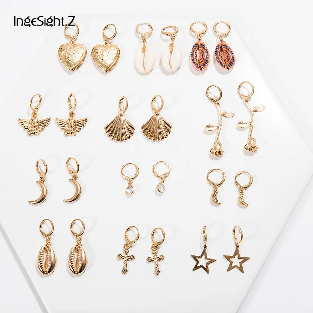 IngeSight.Z 12 Styles Bohemian Shell Copper Small Circle Hoop Earrings Statement Crystal Moon Angel Earrings for Women Jewelry
IngeSight.Z 12 Styles Bohemian Shell Copper Small Circle Hoop Earrings Statement Crystal Moon Angel Earrings for Women Jewelry