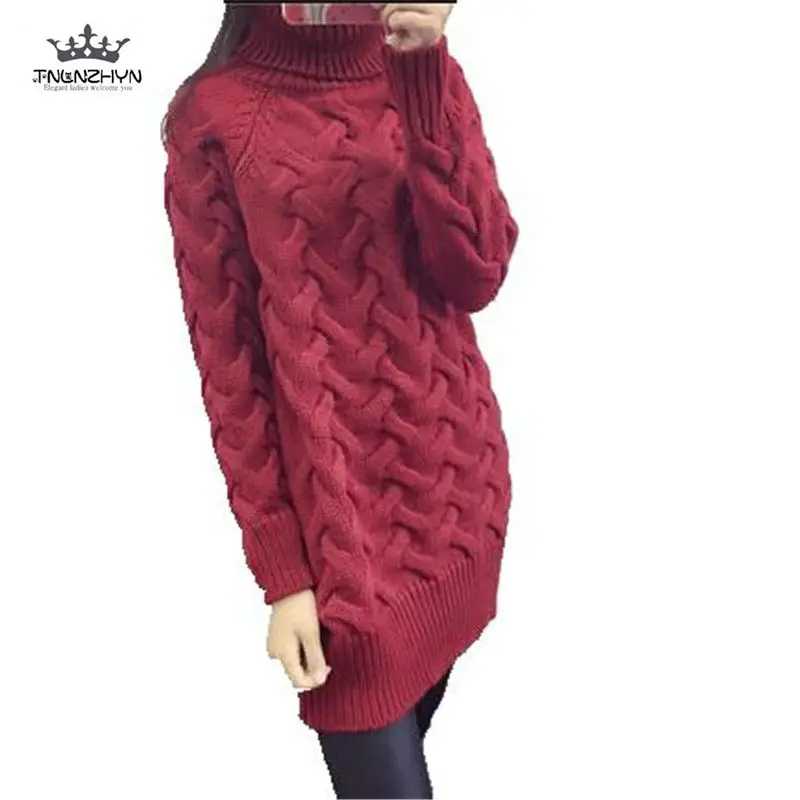 2019 Winter New High-necked Knitting Pullover Sweaters Women Long Sleeve Sweaters Loose Thicken Warm Bottoming Sweaters A1777
2019 Winter New High-necked Knitting Pullover Sweaters Women Long Sleeve Sweaters Loose Thicken Warm Bottoming Sweaters A1777