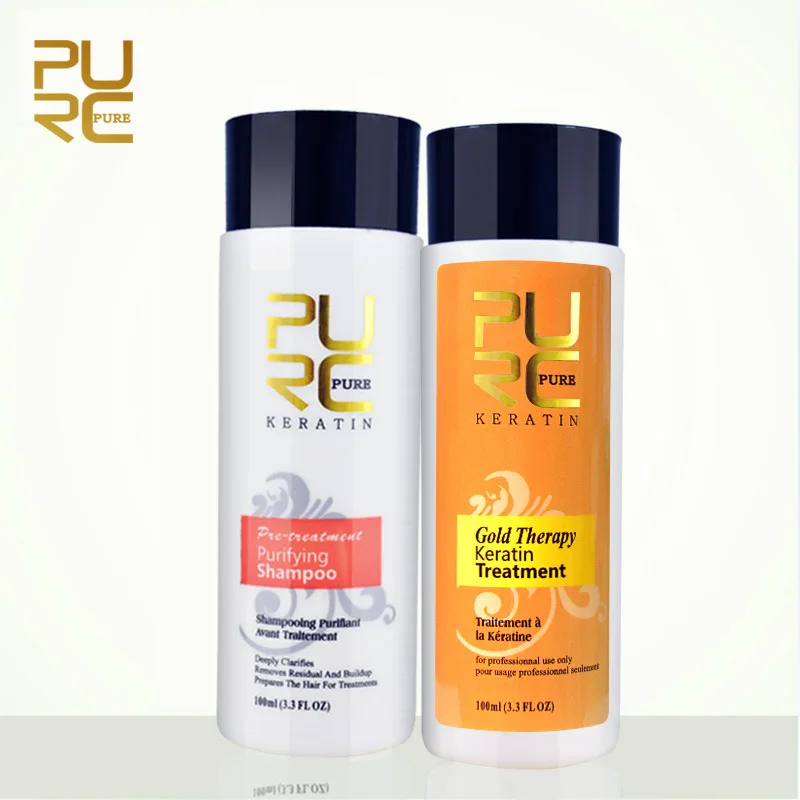 PURC Gold Therapy keratin Hair Straightening 100ml + Purifying Shampoo 100ml New Formula Green Apple Fragrance Hair Care Product
PURC Gold Therapy keratin Hair Straightening 100ml + Purifying Shampoo 100ml New Formula Green Apple Fragrance Hair Care Product