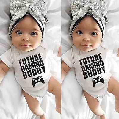 DERMSPE New Casual Newborn Baby Boy Girl Short Sleeve Letter Print Future Gaming Buddy Cotton Romper Baby Clothes White
DERMSPE New Casual Newborn Baby Boy Girl Short Sleeve Letter Print Future Gaming Buddy Cotton Romper Baby Clothes White