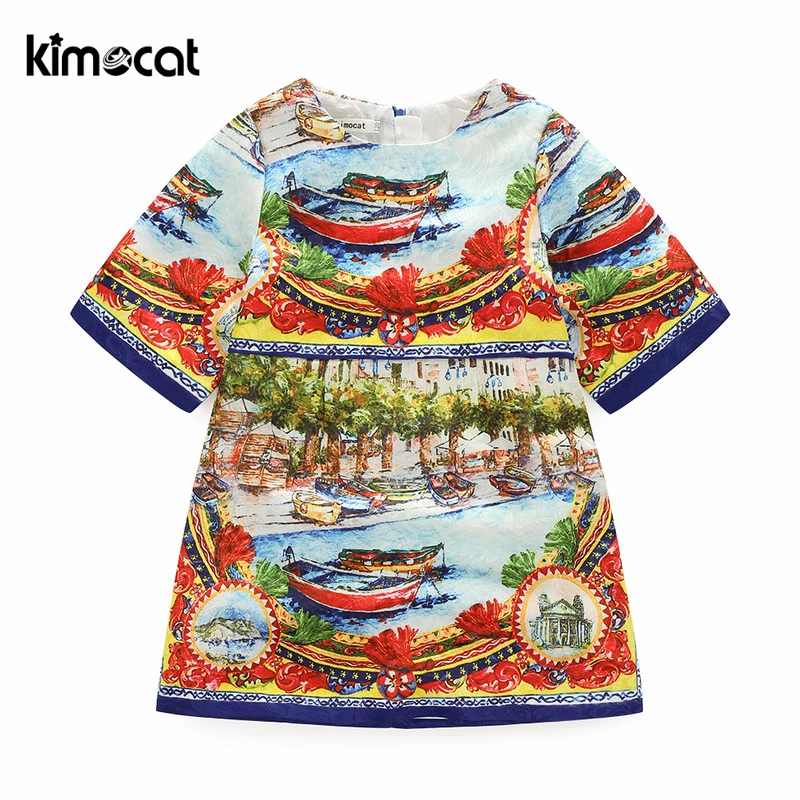 Kimocat Summer Girls Dress vintage Chinese customs ink painting printing Princess Prom Party children clothing costume kids
Kimocat Summer Girls Dress vintage Chinese customs ink painting printing Princess Prom Party children clothing costume kids