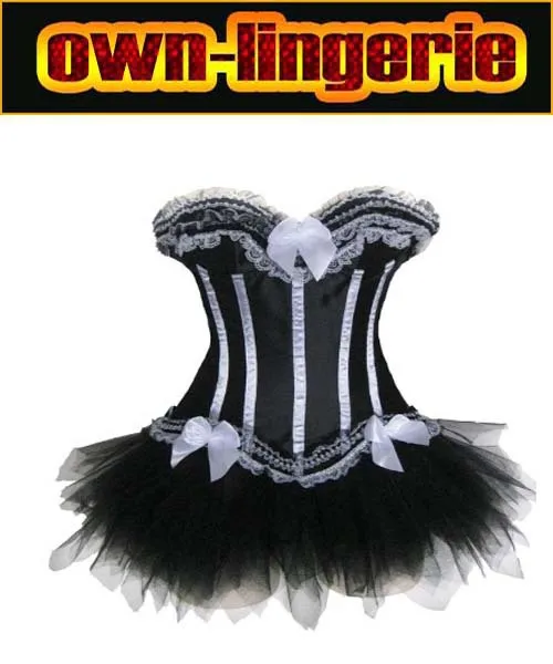 free shipping black corset in ruffle style, women corset lingerie with tutu skirt w7005
free shipping black corset in ruffle style, women corset lingerie with tutu skirt w7005