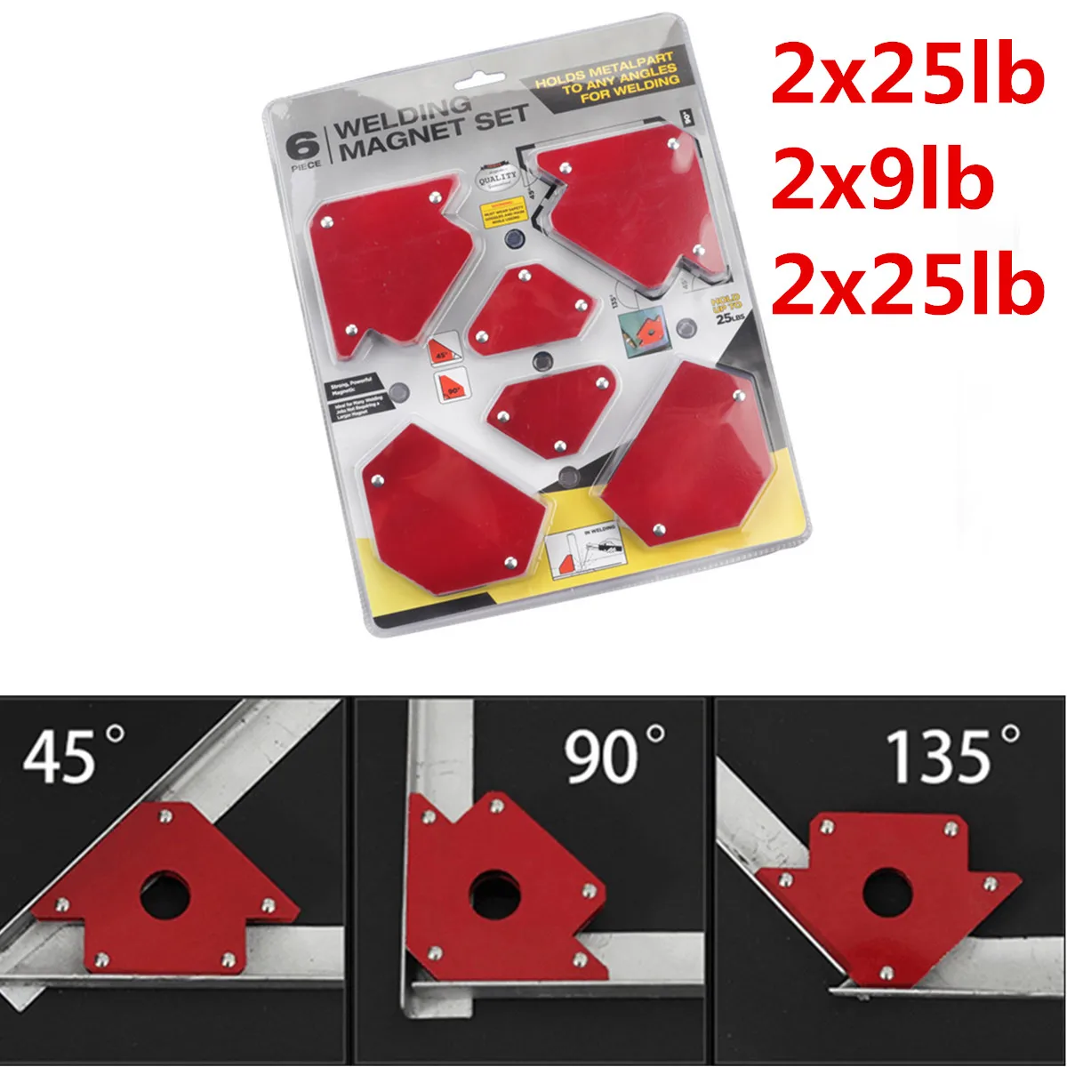 6pcs Multi-angle Magnet Welding Holder Arrow Magnetic Clamp for Welding Magnet 2x 50lbs 2x 25lbs 2x 75lbs Mig Tools
6pcs Multi-angle Magnet Welding Holder Arrow Magnetic Clamp for Welding Magnet 2x 50lbs 2x 25lbs 2x 75lbs Mig Tools