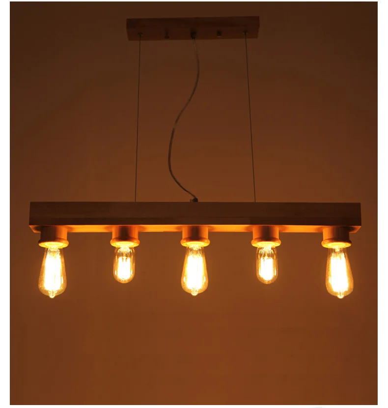 Simple and creative wooden five-head pendant lamp Nordic DIY E27 bulb restaurant decoration LED lighting
Simple and creative wooden five-head pendant lamp Nordic DIY E27 bulb restaurant decoration LED lighting