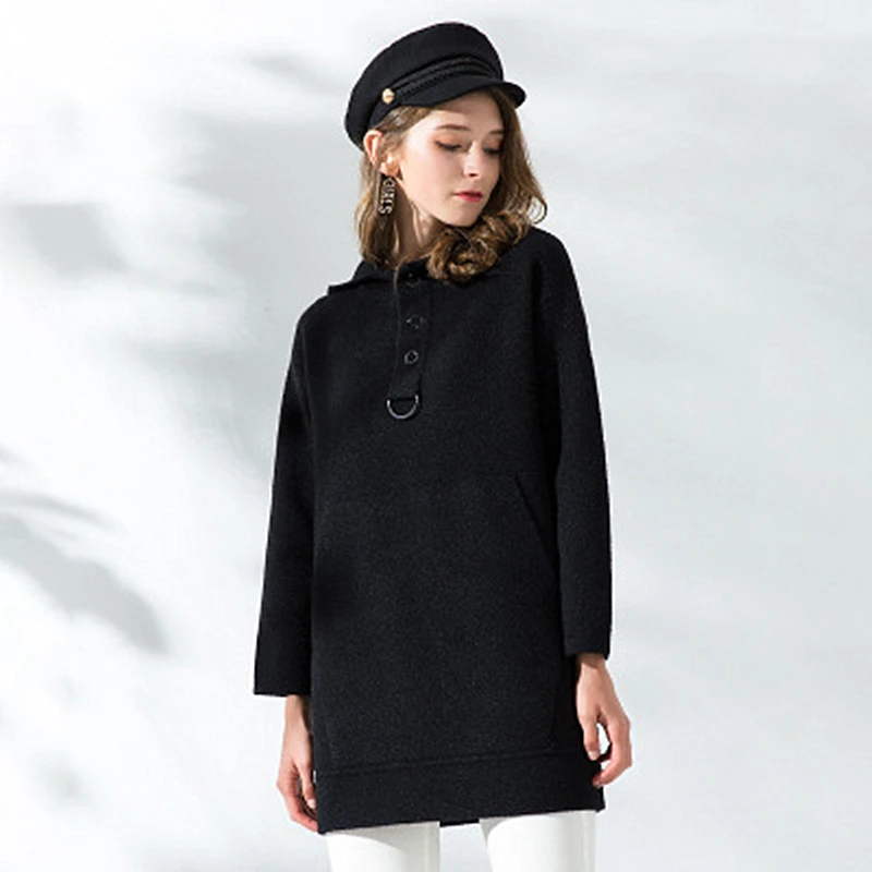 Solid Solor Sweater Women's Long-sleeved Hooded 2018 Autumn New Medium Long Sleeve Coat Korean Casual Hood
Solid Solor Sweater Women's Long-sleeved Hooded 2018 Autumn New Medium Long Sleeve Coat Korean Casual Hood