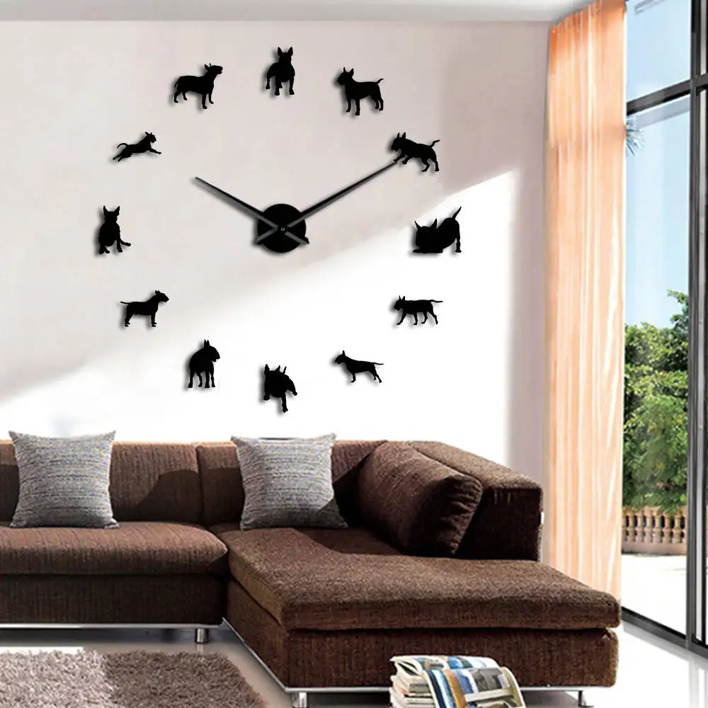 Bull Terrier Dog Breed Pug DIY Wall Clock Modern Wall Watches Animal Pet Decorative Large Big Clock Wall Sticker Horloge
Bull Terrier Dog Breed Pug DIY Wall Clock Modern Wall Watches Animal Pet Decorative Large Big Clock Wall Sticker Horloge