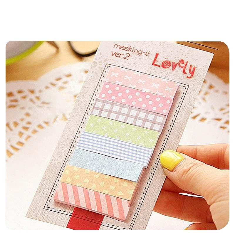 48 pcs/Lot Memo sticky note Lovely dot stripe sticker Index tab label stationery office accessories School supplies EM780
48 pcs/Lot Memo sticky note Lovely dot stripe sticker Index tab label stationery office accessories School supplies EM780