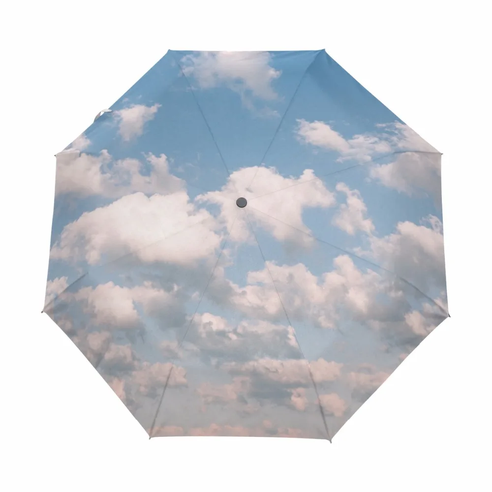 Blue Sky Printed Automatic Umbrella Three Folding Rain Women Auto Luxury Big Windproof Umbrellas Rain For Men Black Coating
Blue Sky Printed Automatic Umbrella Three Folding Rain Women Auto Luxury Big Windproof Umbrellas Rain For Men Black Coating