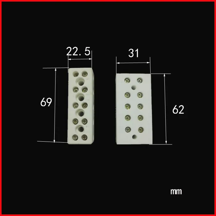 Фото 5 керамических клеммных колодок/термоизолированная - купить