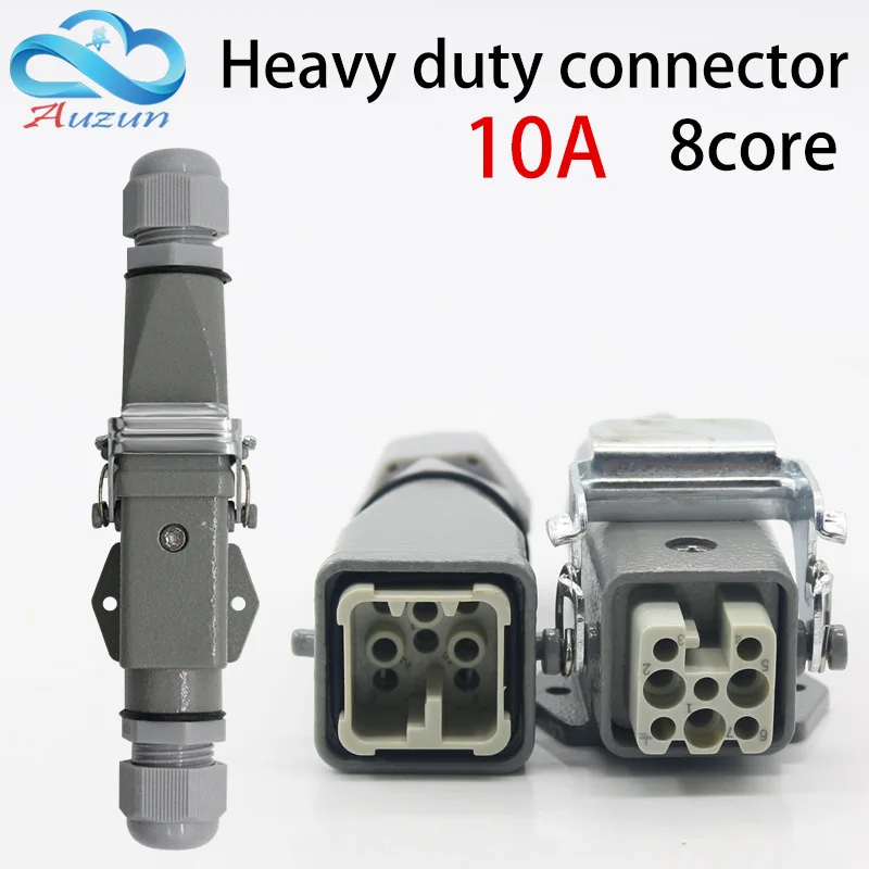 Heavy-duty connector 8(7 + 1) 10A 500V HA-005-8 is Horizontal cold pressure docking heat flow
Heavy-duty connector 8(7 + 1) 10A 500V HA-005-8 is Horizontal cold pressure docking heat flow