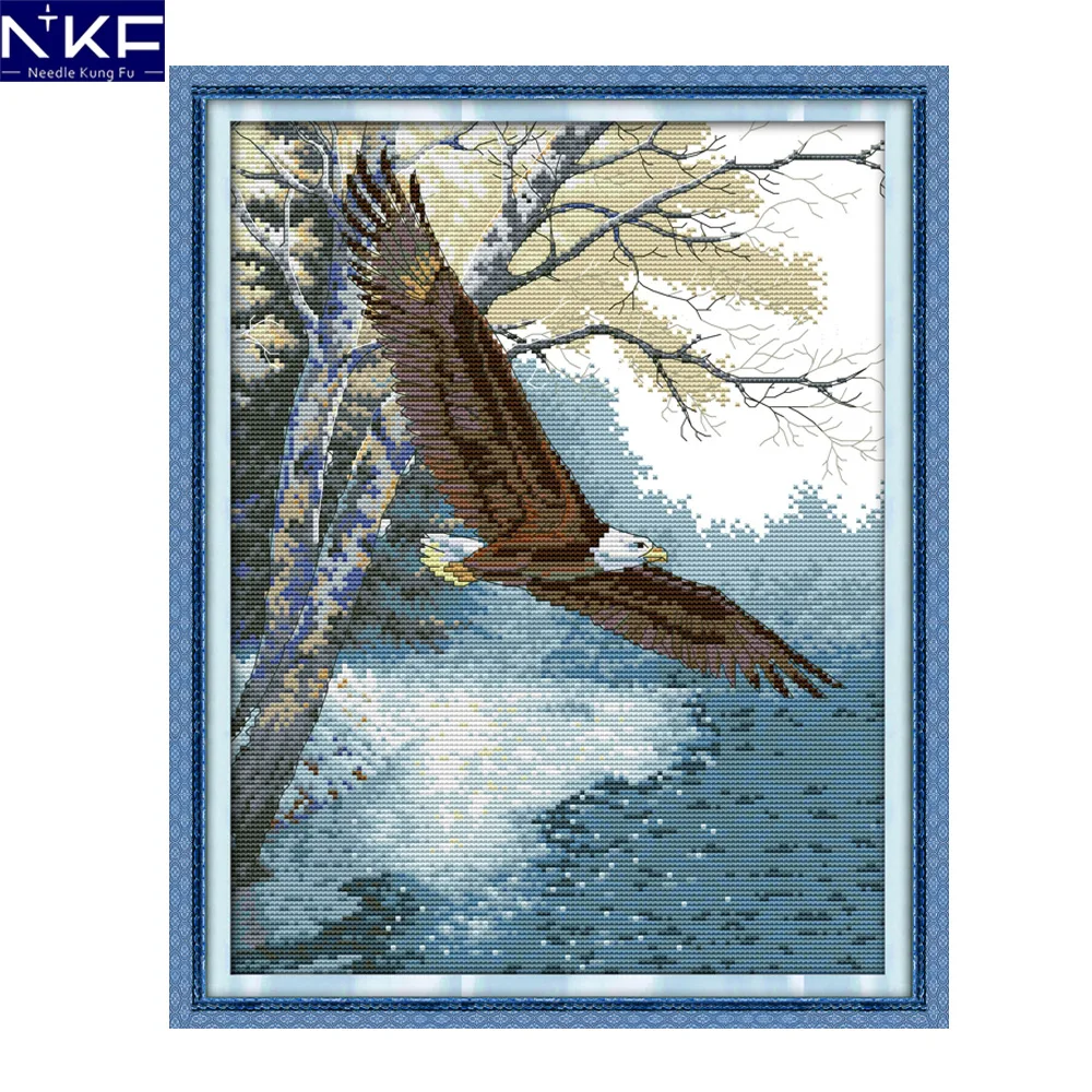 NKF The eagle wings animal style Chinese modern cross stitch embroidery sets Christmas stockings for home decoration
NKF The eagle wings animal style Chinese modern cross stitch embroidery sets Christmas stockings for home decoration